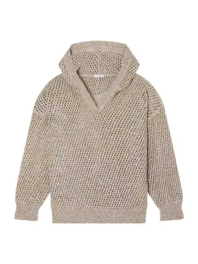 Brunello Cucinelli Sequined Crocheted Cotton Hoodie