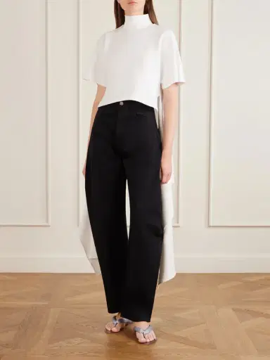 Alaïa Asymmetric Cotton-blend Jersey T-shirt | Thumbnail 2