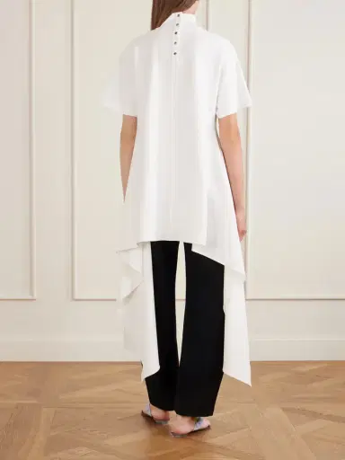 Alaïa Asymmetric Cotton-blend Jersey T-shirt | Thumbnail 3