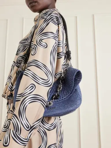 Loewe + Paula's Ibiza Ola Embellished Leather-trimmed Raffia Shoulder Bag | Thumbnail 2 Loewe + Paula's Ibiza Ola Embellished Leather-trimmed Raffia Shoulder Bag | Thumbnail 2