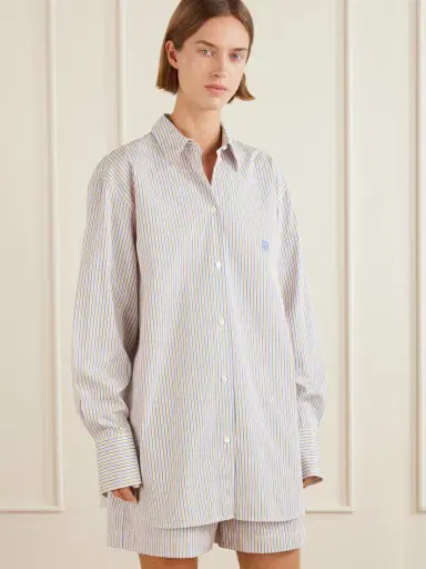TOTEME Embroidered Striped Cotton-poplin Shirt | Thumbnail 3