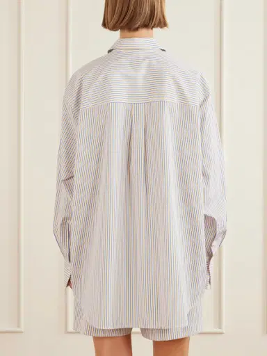 TOTEME Embroidered Striped Cotton-poplin Shirt | Thumbnail 4