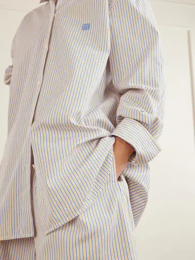 TOTEME Embroidered Striped Cotton-poplin Shirt | Thumbnail 5
