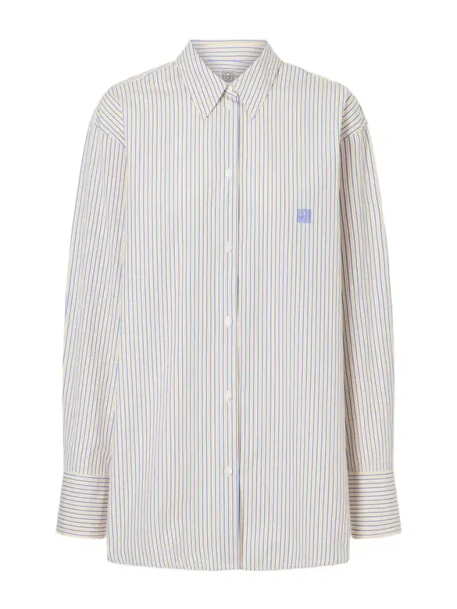 TOTEME Embroidered Striped Cotton-poplin Shirt