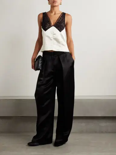 Maria McManus Satin-twill And Corded Lace Camisole | Thumbnail 2
