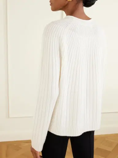 La Ligne Scallop Ribbed-knit Cashmere Sweater | Thumbnail 3 La Ligne Scallop Ribbed-knit Cashmere Sweater | Thumbnail 3