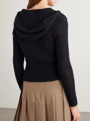 Our Legacy Compact Hooded Ribbed Brushed Alpaca-blend Cardigan | Thumbnail 3 Our Legacy Compact Hooded Ribbed Brushed Alpaca-blend Cardigan | Thumbnail 3