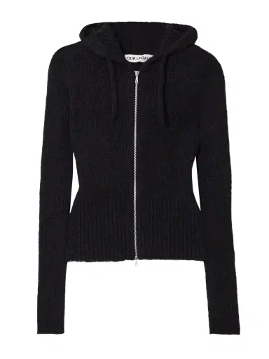 Our Legacy Compact Hooded Ribbed Brushed Alpaca-blend Cardigan | Thumbnail 1 Our Legacy Compact Hooded Ribbed Brushed Alpaca-blend Cardigan | Thumbnail 1