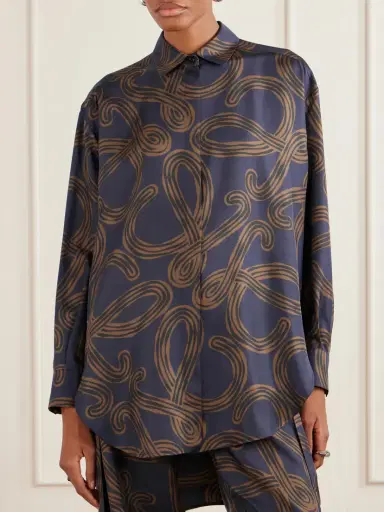 Loewe + Paula's Ibiza Anagram-printed Silk-twill Shirt | Thumbnail 3