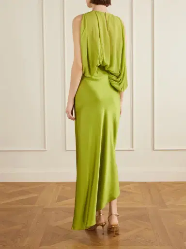 Christopher Esber Culumus Asymmetric Draped Silk-chiffon And Satin Maxi Dress | Thumbnail 3 Christopher Esber Culumus Asymmetric Draped Silk-chiffon And Satin Maxi Dress | Thumbnail 3