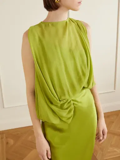 Christopher Esber Culumus Asymmetric Draped Silk-chiffon And Satin Maxi Dress | Thumbnail 4 Christopher Esber Culumus Asymmetric Draped Silk-chiffon And Satin Maxi Dress | Thumbnail 4