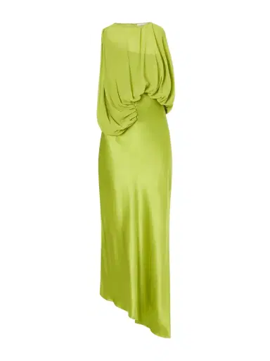 Christopher Esber Culumus Asymmetric Draped Silk-chiffon And Satin Maxi Dress | Thumbnail 1 Christopher Esber Culumus Asymmetric Draped Silk-chiffon And Satin Maxi Dress | Thumbnail 1