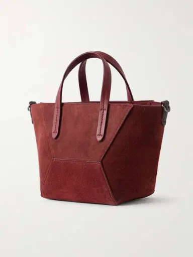 Brunello Cucinelli Embellished Suede Shoulder Bag | Thumbnail 4 Brunello Cucinelli Embellished Suede Shoulder Bag | Thumbnail 4