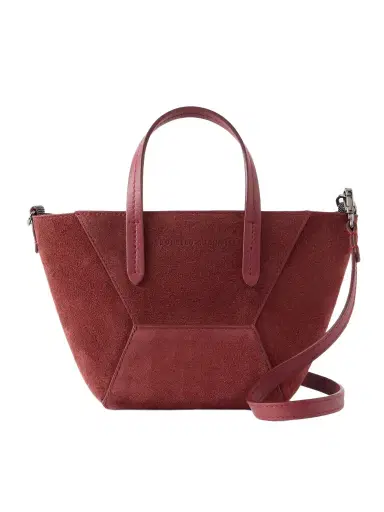 Brunello Cucinelli Embellished Suede Shoulder Bag | Thumbnail 1 Brunello Cucinelli Embellished Suede Shoulder Bag | Thumbnail 1