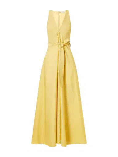 Brunello Cucinelli Belted Cotton-blend Midi Dress | Thumbnail 1 Brunello Cucinelli Belted Cotton-blend Midi Dress | Thumbnail 1