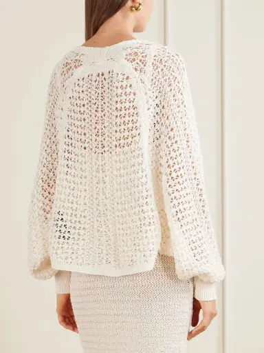 Balmain Batwing Crocheted Cardigan | Thumbnail 3