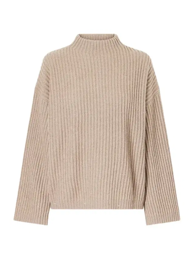 Brunello Cucinelli Sequin-trimmed Ribbed-knit Turtleneck Sweater