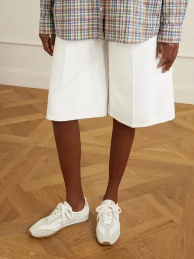 TOTEME Flex Suede-trimmed Shell Sneakers | Thumbnail 2 TOTEME Flex Suede-trimmed Shell Sneakers | Thumbnail 2