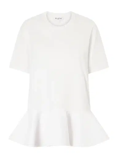 Alaïa Peplum Cotton-jersey T-shirt | Thumbnail 1 Alaïa Peplum Cotton-jersey T-shirt | Thumbnail 1