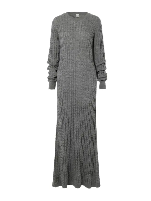 Cable-knit Wool Maxi Dress