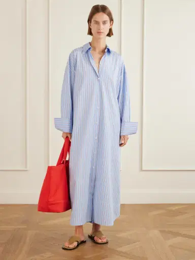 TOTEME Belted Striped Cotton-poplin Maxi Shirt Dress | Thumbnail 2 TOTEME Belted Striped Cotton-poplin Maxi Shirt Dress | Thumbnail 2