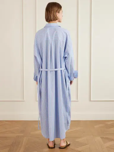 TOTEME Belted Striped Cotton-poplin Maxi Shirt Dress | Thumbnail 3 TOTEME Belted Striped Cotton-poplin Maxi Shirt Dress | Thumbnail 3
