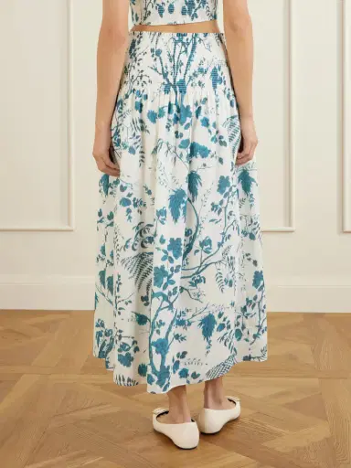 Erdem Shirred Floral-print Cotton And Linen-blend Midi Skirt | Thumbnail 4 Erdem Shirred Floral-print Cotton And Linen-blend Midi Skirt | Thumbnail 4