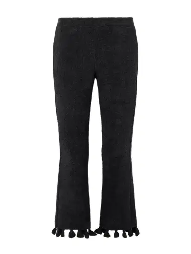 Cap d’Antibes Cropped Tasseled Cotton-terry Flared Pants | Thumbnail 1 Cap d’Antibes Cropped Tasseled Cotton-terry Flared Pants | Thumbnail 1
