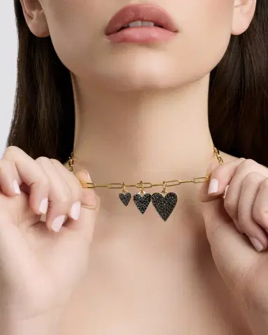 Jennifer Fisher Medium Heart with Pavé Black Diamonds | Thumbnail 2 Jennifer Fisher Medium Heart with Pavé Black Diamonds | Thumbnail 2