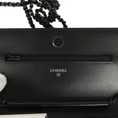 Chanel Chanel Classic Wallet On Chain WOC SO Black Lambskin Black Hardware | Thumbnail 8 Chanel Chanel Classic Wallet On Chain WOC SO Black Lambskin Black Hardware | Thumbnail 8