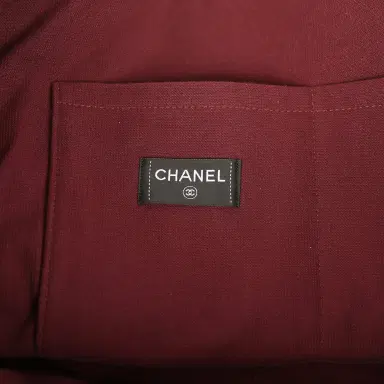 Chanel Chanel Coco Beach CC Beach Tote Bag & Towel Set Burgundy Terry Silver Hardware | Thumbnail 10