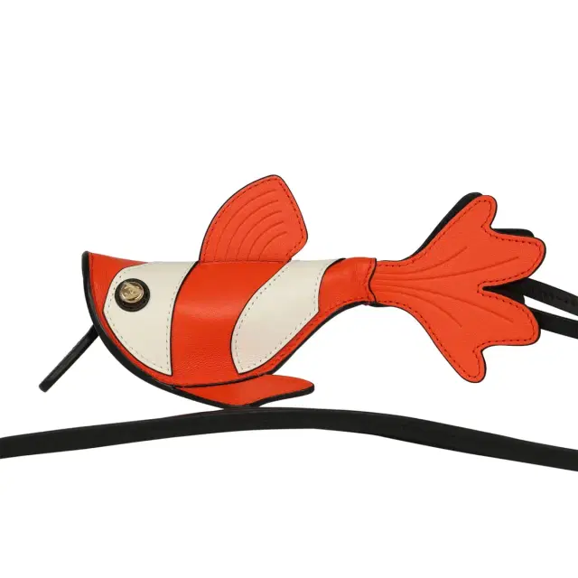Chanel Chanel Coco Beach Mini Clownfish Bag Charm Orange, White, Black Lambskin Gold Hardware