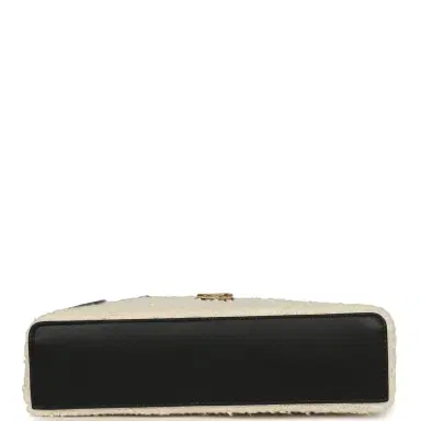 Chanel Chanel Coco Beach Top Handle Long Vanity Case with Chain Ecru Tweed and Black Calfskin Gold Hardware | Thumbnail 6