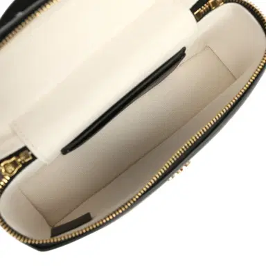 Chanel Chanel Coco Beach Top Handle Long Vanity Case with Chain Ecru Tweed and Black Calfskin Gold Hardware | Thumbnail 8