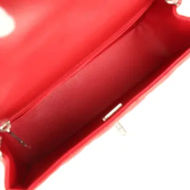 Chanel Chanel Mini Classic Rectangular Flap Bag Red Lambskin Silver Hardware | Thumbnail 8 Chanel Chanel Mini Classic Rectangular Flap Bag Red Lambskin Silver Hardware | Thumbnail 8