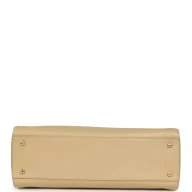 Chanel Chanel Small Cerf Shopping Bag Beige Calfskin Gold Hardware | Thumbnail 6 Chanel Chanel Small Cerf Shopping Bag Beige Calfskin Gold Hardware | Thumbnail 6