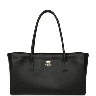 Chanel Chanel Small Cerf Shopping Bag Black Calfskin Gold Hardware | Thumbnail 1 Chanel Chanel Small Cerf Shopping Bag Black Calfskin Gold Hardware | Thumbnail 1