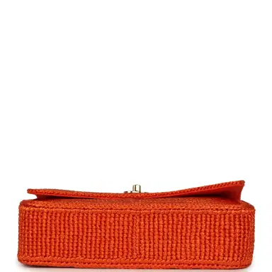 Chanel Chanel Small Coco Beach Small Flap Bag Orange Braided Raffia Gold Hardware | Thumbnail 6 Chanel Chanel Small Coco Beach Small Flap Bag Orange Braided Raffia Gold Hardware | Thumbnail 6