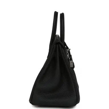 HERMÈS Hermes Birkin 25 Black Togo Palladium Hardware | Thumbnail 3