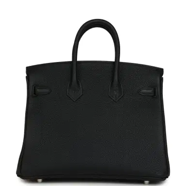 HERMÈS Hermes Birkin 25 Black Togo Palladium Hardware | Thumbnail 4