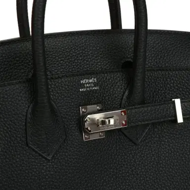HERMÈS Hermes Birkin 25 Black Togo Palladium Hardware | Thumbnail 7
