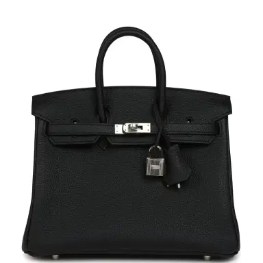 HERMÈS Hermes Birkin 25 Black Togo Palladium Hardware | Thumbnail 1