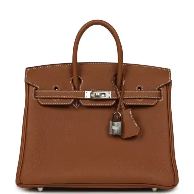 HERMÈS Hermes Birkin 25 Gold Togo Palladium Hardware | Thumbnail 1 HERMÈS Hermes Birkin 25 Gold Togo Palladium Hardware | Thumbnail 1