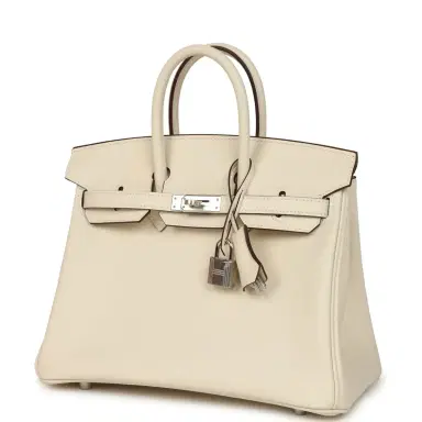 HERMÈS Hermes Birkin 25 Nata Swift Palladium Hardware | Thumbnail 5 HERMÈS Hermes Birkin 25 Nata Swift Palladium Hardware | Thumbnail 5