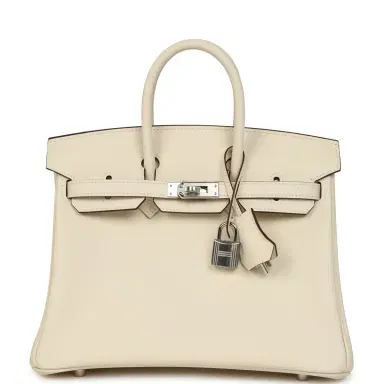 HERMÈS Hermes Birkin 25 Nata Swift Palladium Hardware | Thumbnail 1 HERMÈS Hermes Birkin 25 Nata Swift Palladium Hardware | Thumbnail 1