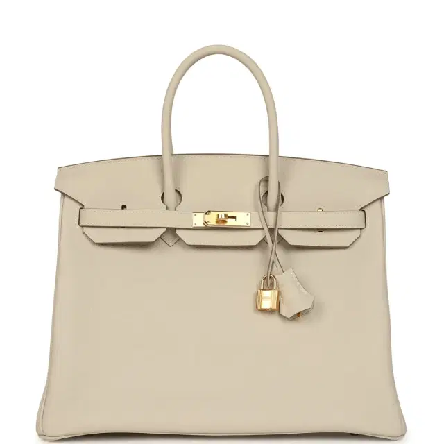 Hermes Birkin 35 Craie Togo Gold Hardware