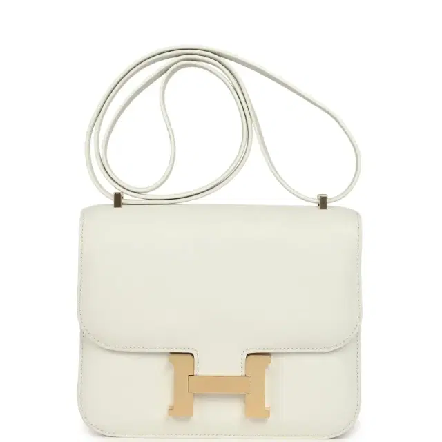 hermes Hermes Constance 18 New White Swift Permabrass Hardware