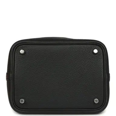 HERMÈS Hermes Picotin Lock 18 Black Clemence Palladium Hardware | Thumbnail 6 HERMÈS Hermes Picotin Lock 18 Black Clemence Palladium Hardware | Thumbnail 6