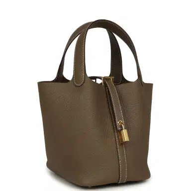 HERMÈS Hermes Picotin Lock 18 Etoupe Clemence Gold Hardware | Thumbnail 2