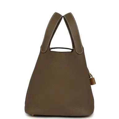 HERMÈS Hermes Picotin Lock 18 Etoupe Clemence Gold Hardware | Thumbnail 3